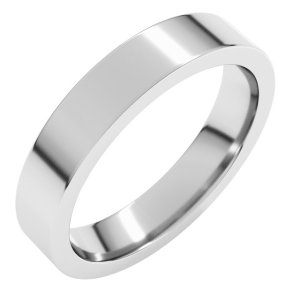 Platinum 4 mm Comfort-Fit Flat Band Size 8