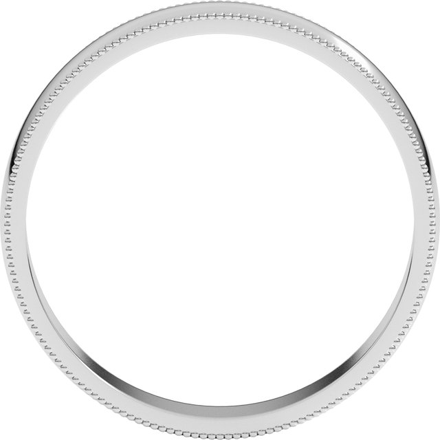 Platinum 4 mm Lightweight Milgrain Half Round Band Size 9.5 - Image 2
