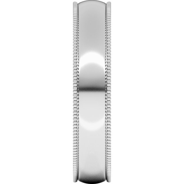 Platinum 4 mm Lightweight Milgrain Half Round Band Size 9.5 - Image 4