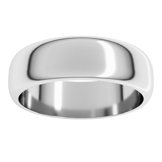 Platinum 6 mm Half Round Band Size 13 - Image 3