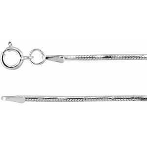 Sterling Silver 1.5 mm Diamond-Cut Snake 20" Chain