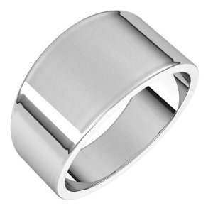 Sterling Silver 10 mm Tapered Flat Band Size 8