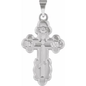 Sterling Silver 19x13 mm Orthodox Cross Pendant