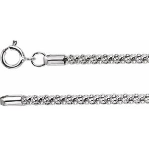 Sterling Silver 2.75 mm Popcorn 18" Chain