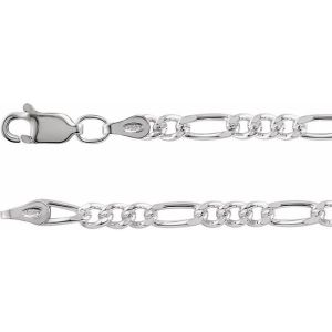 Sterling Silver 3.5 mm Figaro 24" Chain