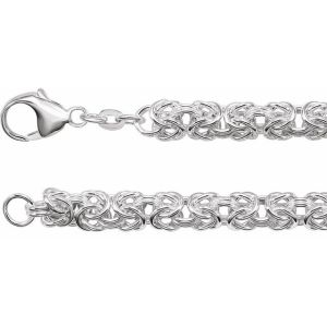 Sterling Silver 6 mm Byzantine 7" Chain