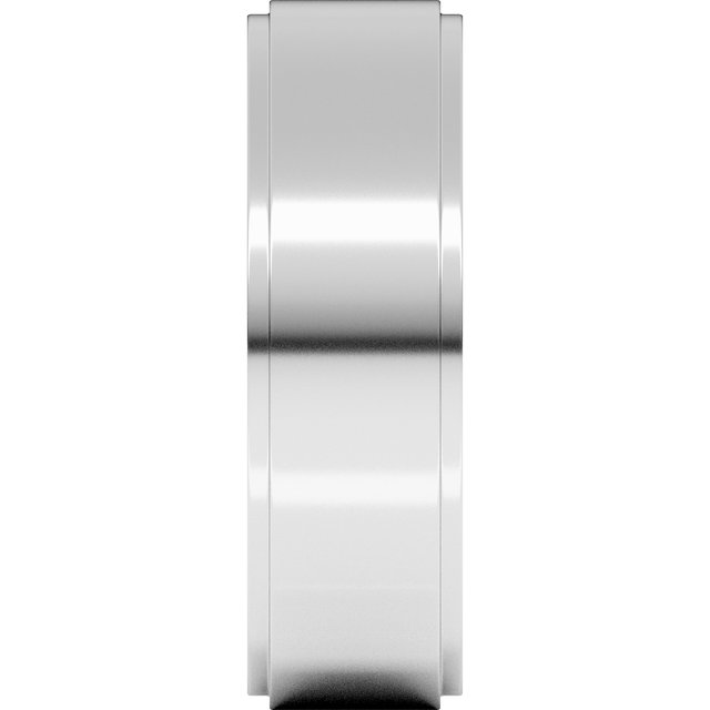 Sterling Silver 6 mm Stepped-Edge Flat Band Size 9 - Image 4