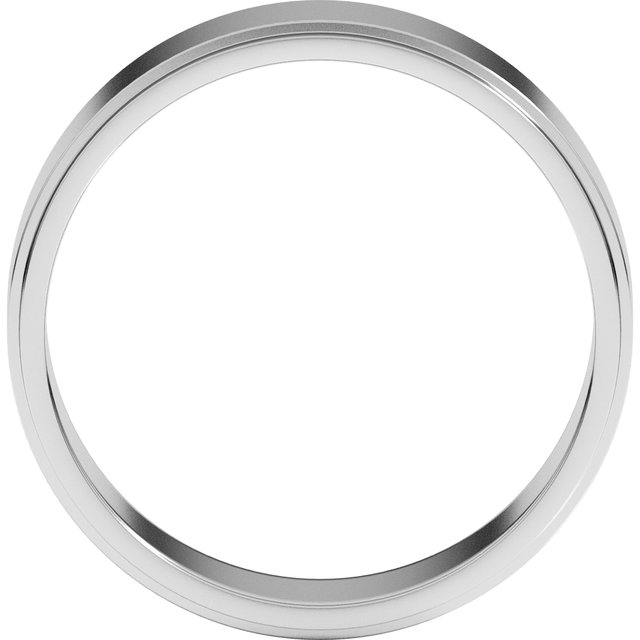 Sterling Silver 6 mm Stepped-Edge Flat Band Size 9 - Image 2
