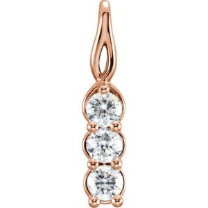 14K White Gold 1/4 CTW Natural Diamond Three-Stone Pendant