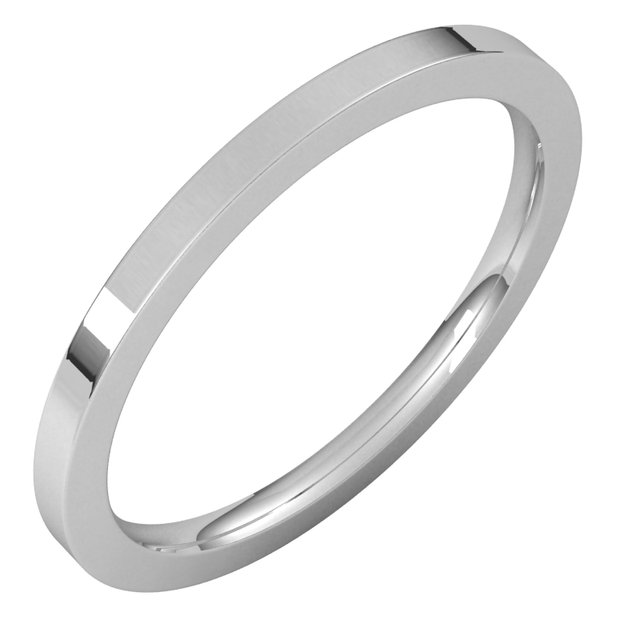14K White Gold 1.5 mm Comfort-Fit Flat Band Size 7