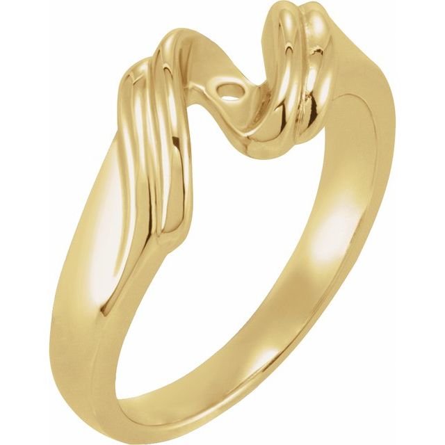 14K Yellow Gold Freeform Peg Shank