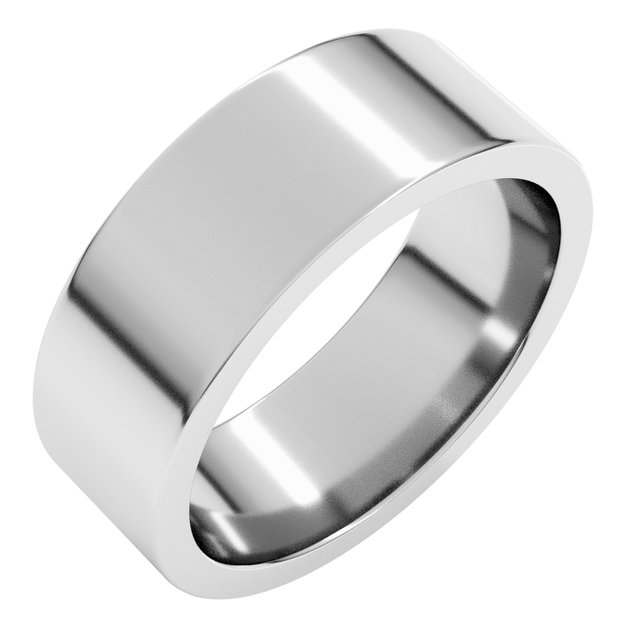 Platinum 7 mm Comfort-Fit Flat Band Size 8
